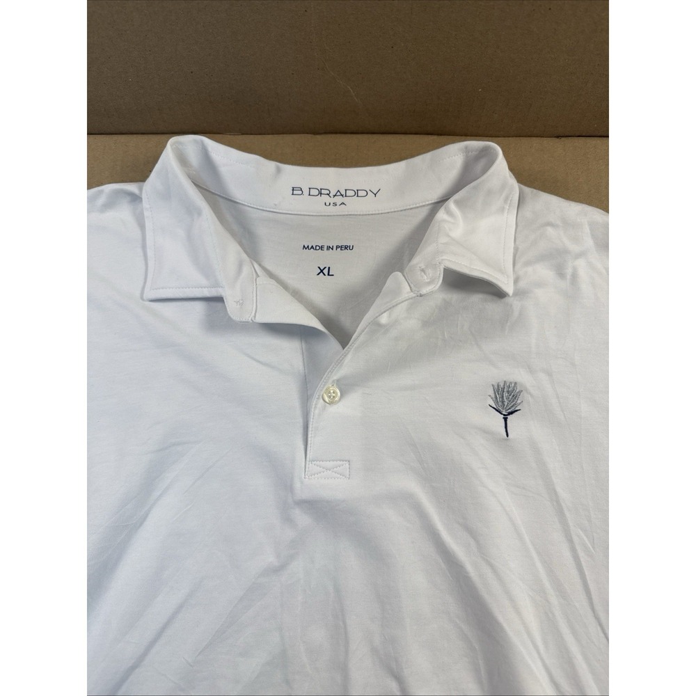 B.‎ DRADDY POLO With Silver Agave Logo On Chest. SIZE: XL, White